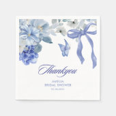 Something blue blue and white floral bridal shower スタンダードカクテルナプキン (正面)