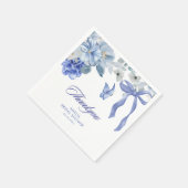 Something blue blue and white floral bridal shower スタンダードカクテルナプキン (角)