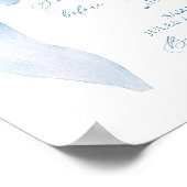 Something Blue Blue Bow Bridal Shower Welcome Sign ポスター (角)