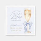 Something Blue Bow ブライダルシャワーナプキン スタンダードカクテルナプキン (正面)