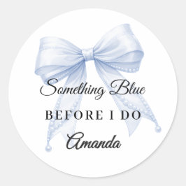 Something blue bow Bridal Showe ラウンドシール