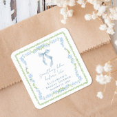 Something Blue Bow Bridal Shower スクエアシール