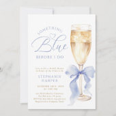 Something Blue Bow Bridal Shower 招待状 (正面)