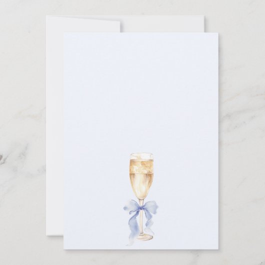 Something Blue Bow Bridal Shower 招待状 (裏面)