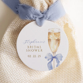 Something Blue Bow Bridal Shower Favor Tags フェイバータグ