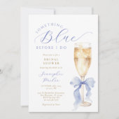 Something Blue Bow Bridal Shower Invitation 招待状 (正面)
