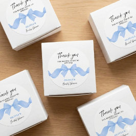 Something Blue Bow Bridal Shower Thank You Favor ラウンドシール