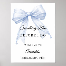 Something blue bow Bridal Shower welcome ポスター