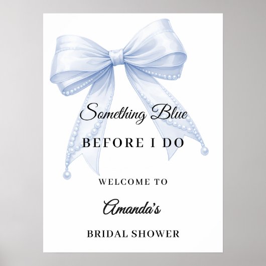 Something blue bow Bridal Shower welcome ポスター (正面)