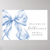 Something Blue Bow Bridal Shower Welcome ポスター (正面)