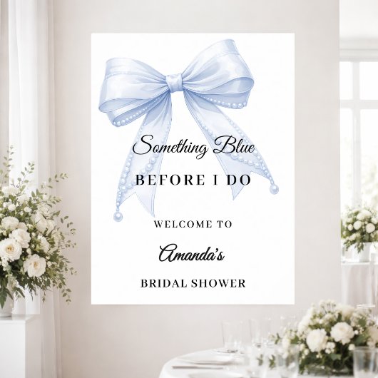 Something blue bow Bridal Shower welcome ポスター