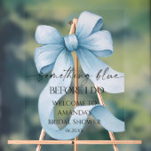 Something Blue Bow Bridal Shower Welcome Sign アクリルサイン (ニュートラル)