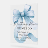 Something Blue Bow Bridal Shower Welcome Sign アクリルサイン (傾斜)