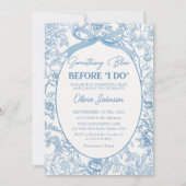 Something Blue Bow Chinoiserieブライダルシャワー 招待状 (正面)