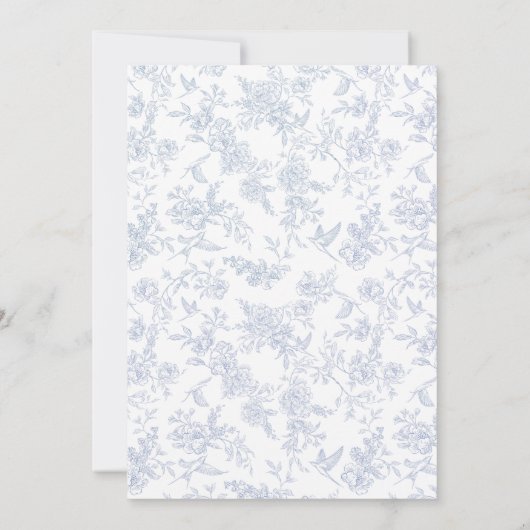 Something Blue Bow Cowboy Boots Floral 招待状 (裏面)