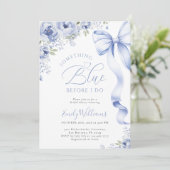 Something Blue Bow Floral Bridal Shower Invitation 招待状 (スタンド正面)