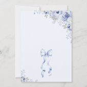 Something Blue Bow Floral Bridal Shower Invitation 招待状 (裏面)