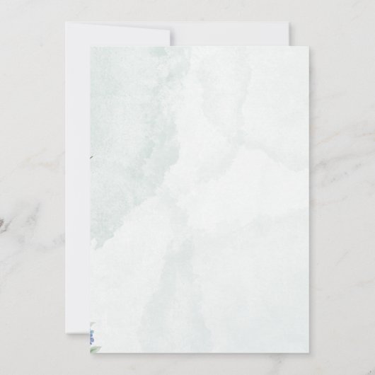 Something Blue Bow Glitter Champagne Hydrangea 招待状 (裏面)