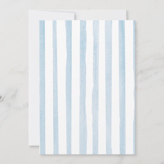 Something Blue Bow Stripe Bridal Shower Invitation 招待状 (裏面)