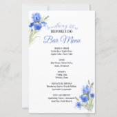 Something Blue Bridal Shower Bar Menu (正面)