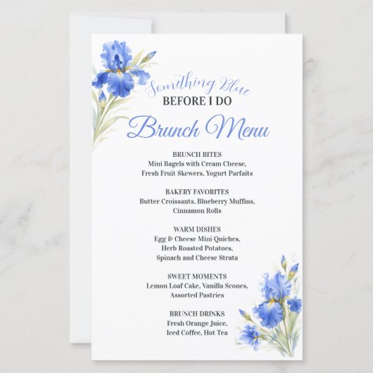 Something Blue Bridal Shower Brunch Menu (正面)