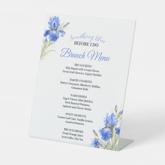 Something Blue Bridal Shower Brunch Menu 台座サイン (正面)