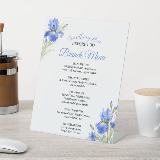 Something Blue Bridal Shower Brunch Menu 台座サイン (インサイチュ)