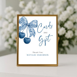 Something Blue Bridal Shower Cards & Gift Sign ポスター