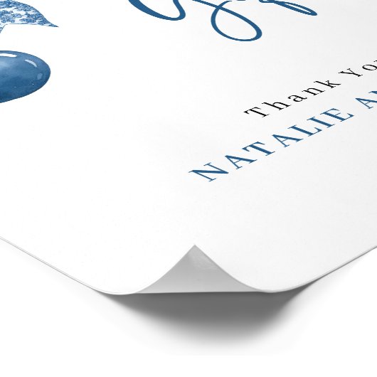 Something Blue Bridal Shower Cards & Gift Sign ポスター (角)