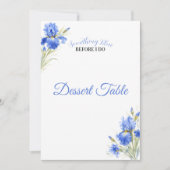 Something Blue Bridal Shower Dessert Table Sign 招待状 (正面)