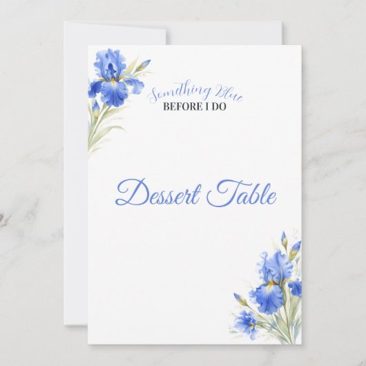 Something Blue Bridal Shower Dessert Table Sign 招待状 (正面)