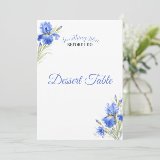 Something Blue Bridal Shower Dessert Table Sign 招待状 (スタンド正面)
