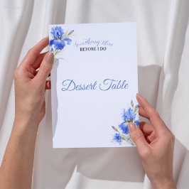 Something Blue Bridal Shower Dessert Table Sign 招待状
