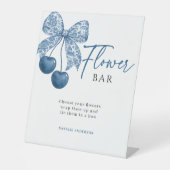 Something Blue Bridal Shower  Flower Bar Sign 台座サイン (正面)