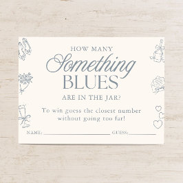 Something Blue Bridal Shower Guessing Game エンクロージャーカード