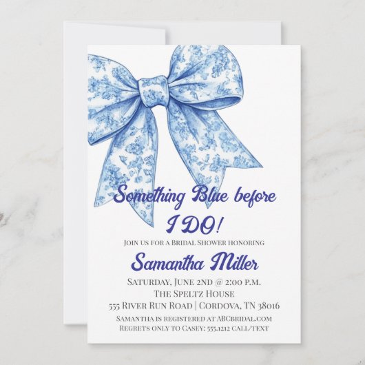 Something Blue Bridal Shower Invitation 招待状 (正面)