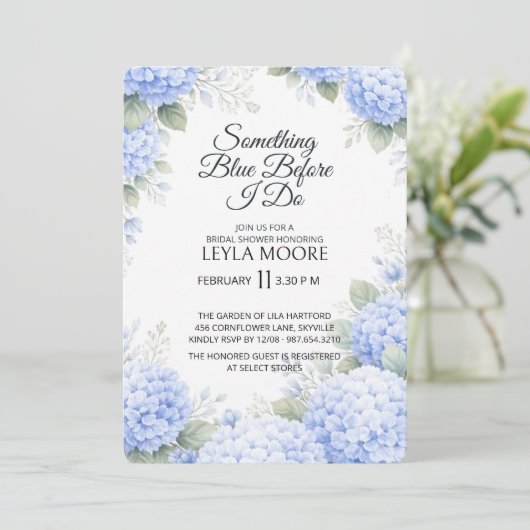 Something Blue Bridal Shower Invitation 招待状 (スタンド正面)