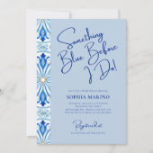 Something Blue Bridal Shower | Mediterranean Tile  招待状 (正面)