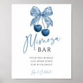 Something Blue Bridal Shower Mimosa Bar Sign ポスター (正面)