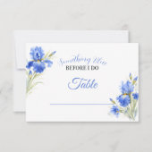 Something Blue Bridal Shower Table Place Card サンキューカード (正面)