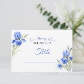 Something Blue Bridal Shower Table Place Card サンキューカード (スタンド正面)