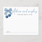Something Blue Bridal Shower Theme Advice Card (正面)