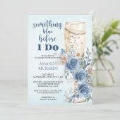 Something Blue Champagne Floral Bridal Shower 招待状 (スタンド正面)