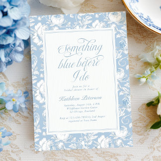 Something Blue Chinoiserie Bridal Shower  招待状