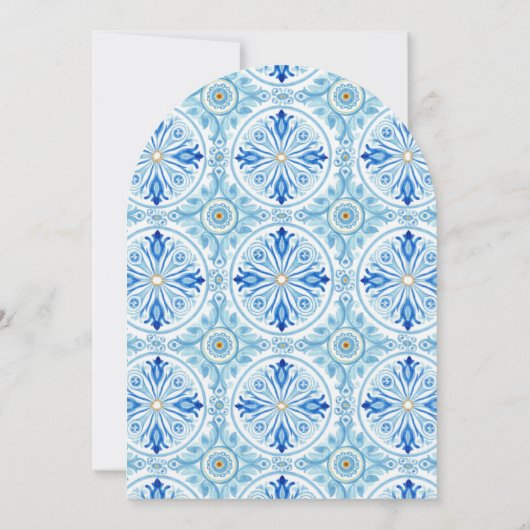 Something Blue Coastal Mediterranean Bridal Shower 招待状 (裏面)