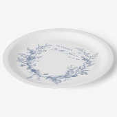Something Blue Dusty Blueブライダルシャワー ペーパープレート (アングル)