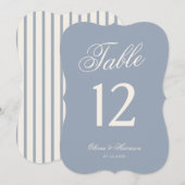 Something Blue Dusty Blue Die Cut Table Number 招待状 (正面/裏面)