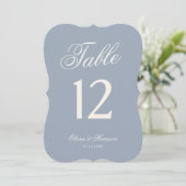 Something Blue Dusty Blue Die Cut Table Number 招待状 (スタンド正面)
