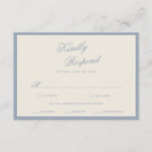 Something Blue Dusty Blue Elegant RSVP Card エンクロージャーカード (正面)