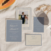 Something Blue Dusty Blue Wedding Details Card エンクロージャーカード